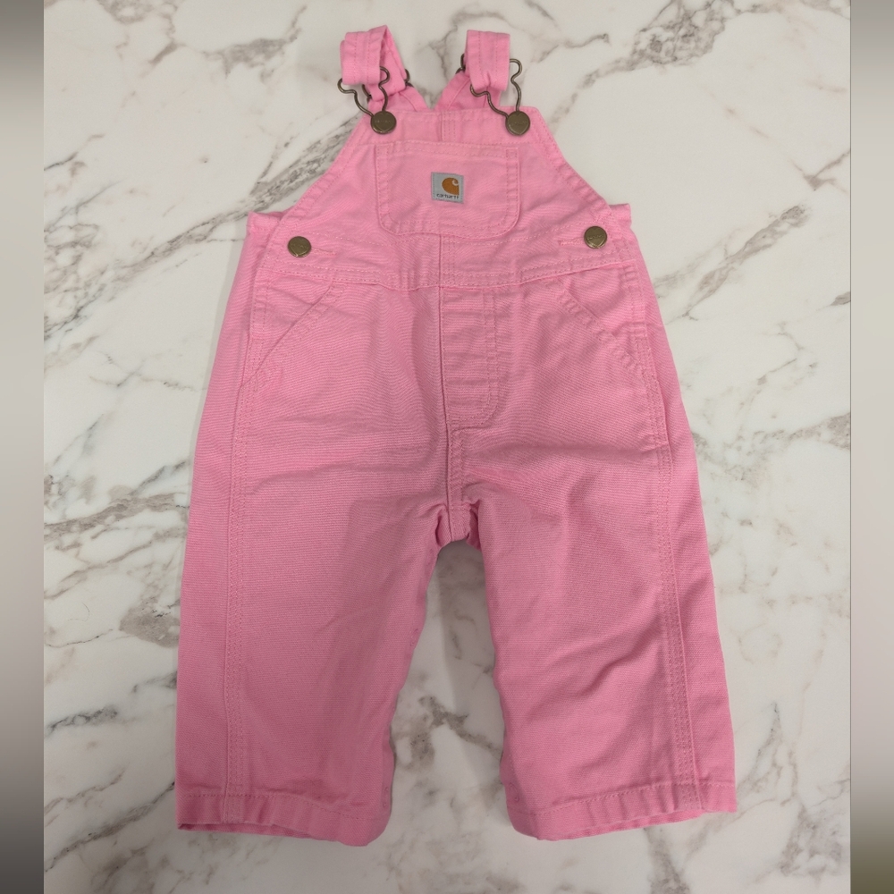 Carhartt Pink Kids Overalls with Front Pocket